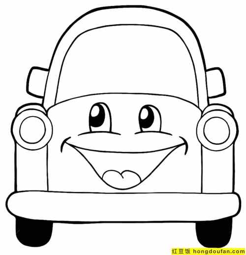 12张赛车小汽车男生最喜欢的汽车卡通涂色图片-红豆饭小学生简笔画